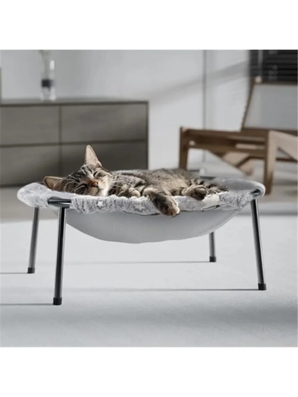 Elevated Cat Bed, Glow-in-The-Dark Fabric Cat Hammock Bed for Large Indoor
